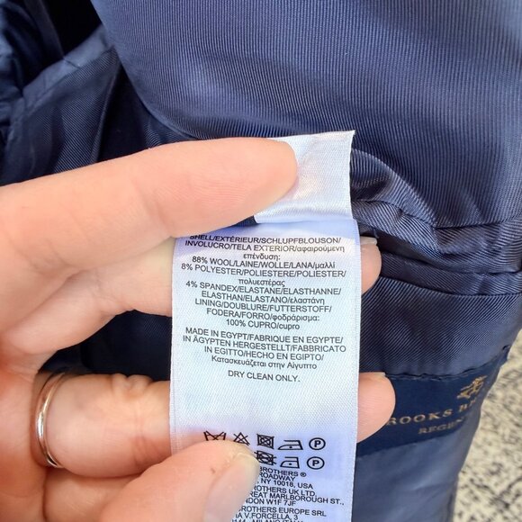 Brooks Brothers Regent Fit gingham Plaid Wool Blend Sport Coat Size 42L - Picture 12 of 12